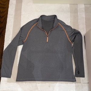 Men’s gray Lululemon zip up with orange lining - size XL/XXL